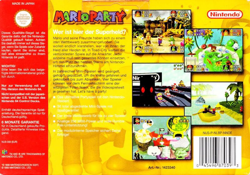 Mario Party - Valve Steam Deck (Nintendo - 4) video game collectible [Barcode 0045496870393] - Main Image 2