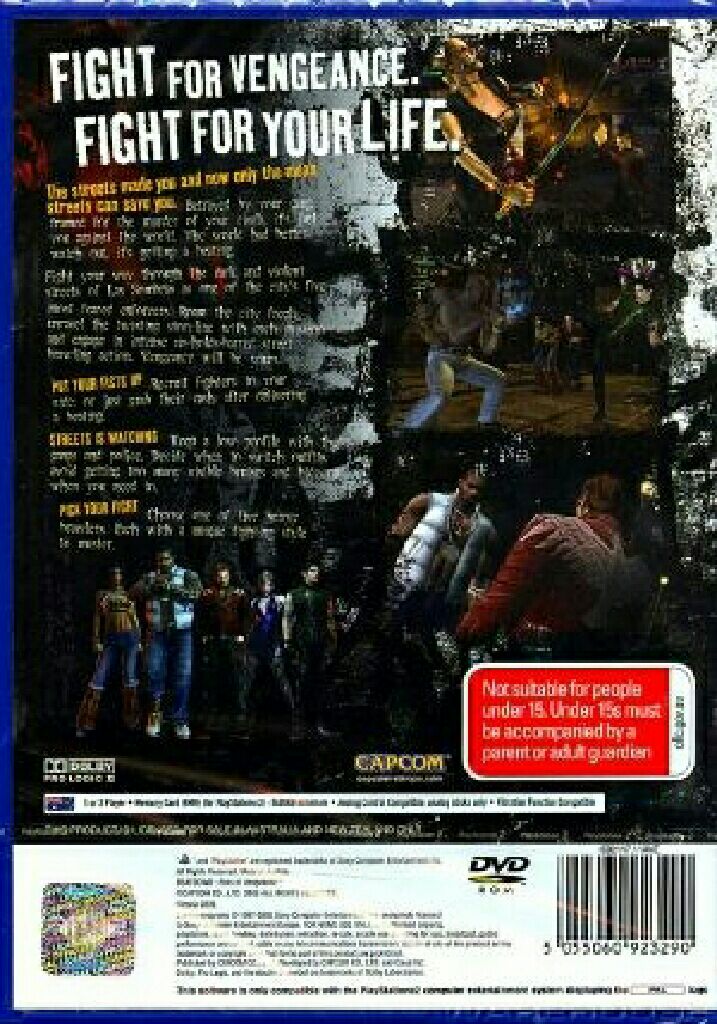 Beat Down: Fists of Vengance - Sony PlayStation 2 (PS2) (Capcom - 2) video game collectible [Barcode 5030935047318] - Main Image 2