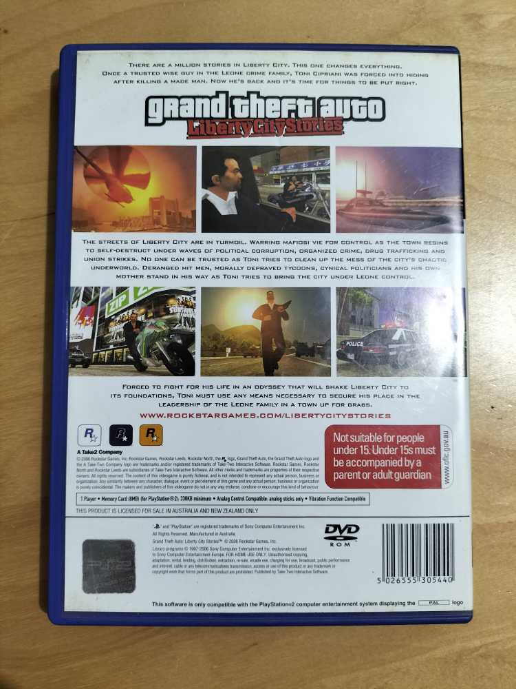 Grand Theft Auto Liberty City Stories - Sony PlayStation 2 (PS2) (Rockstar Games, Inc. - 1 Players) video game collectible [Barcode 5026555305440] - Main Image 2