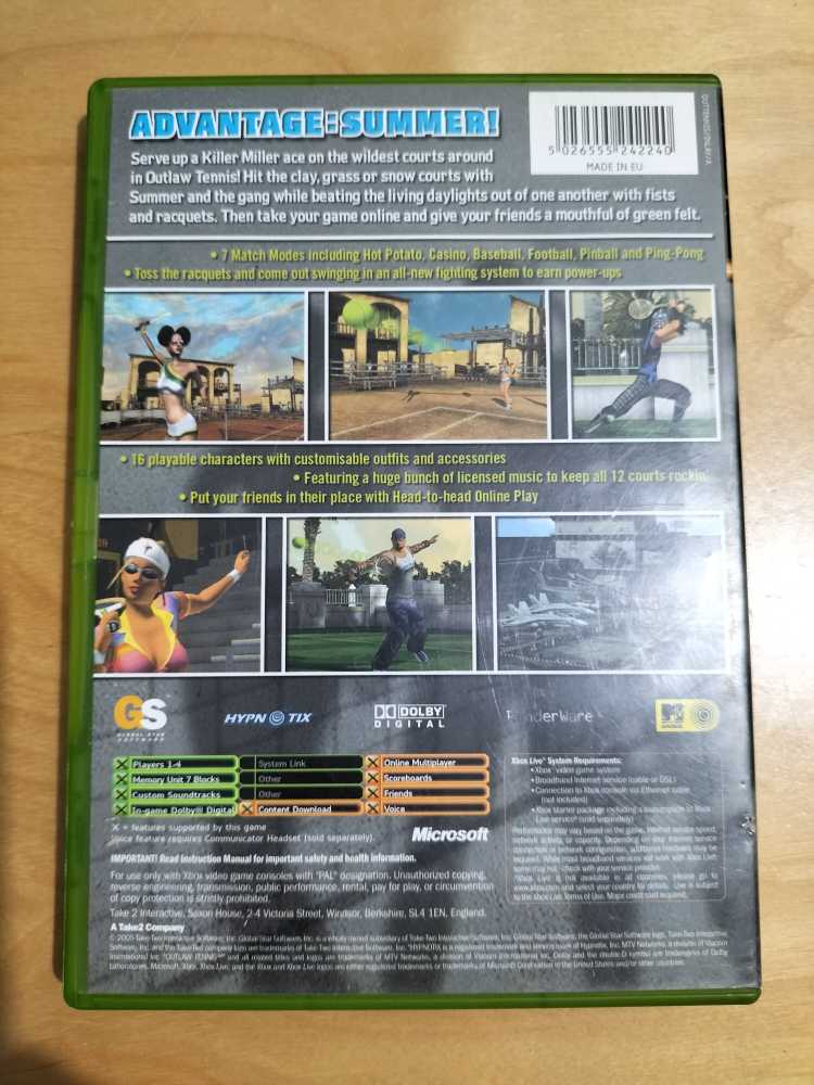 OUTLAW TENNIS - Microsoft Xbox video game collectible [Barcode 5026555242240] - Main Image 2