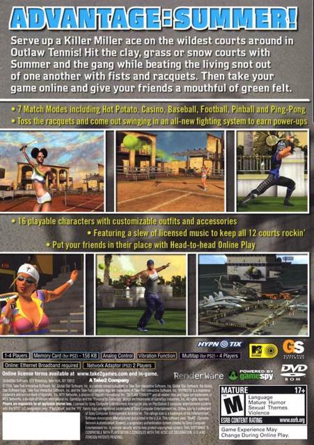 OUTLAW TENNIS - Microsoft Xbox (MTV Games) video game collectible [Barcode 5026555242257] - Main Image 2