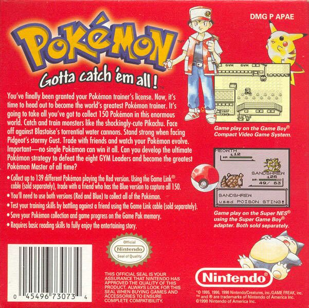 Pokemon Red - Nintendo Game Boy video game collectible - Main Image 2