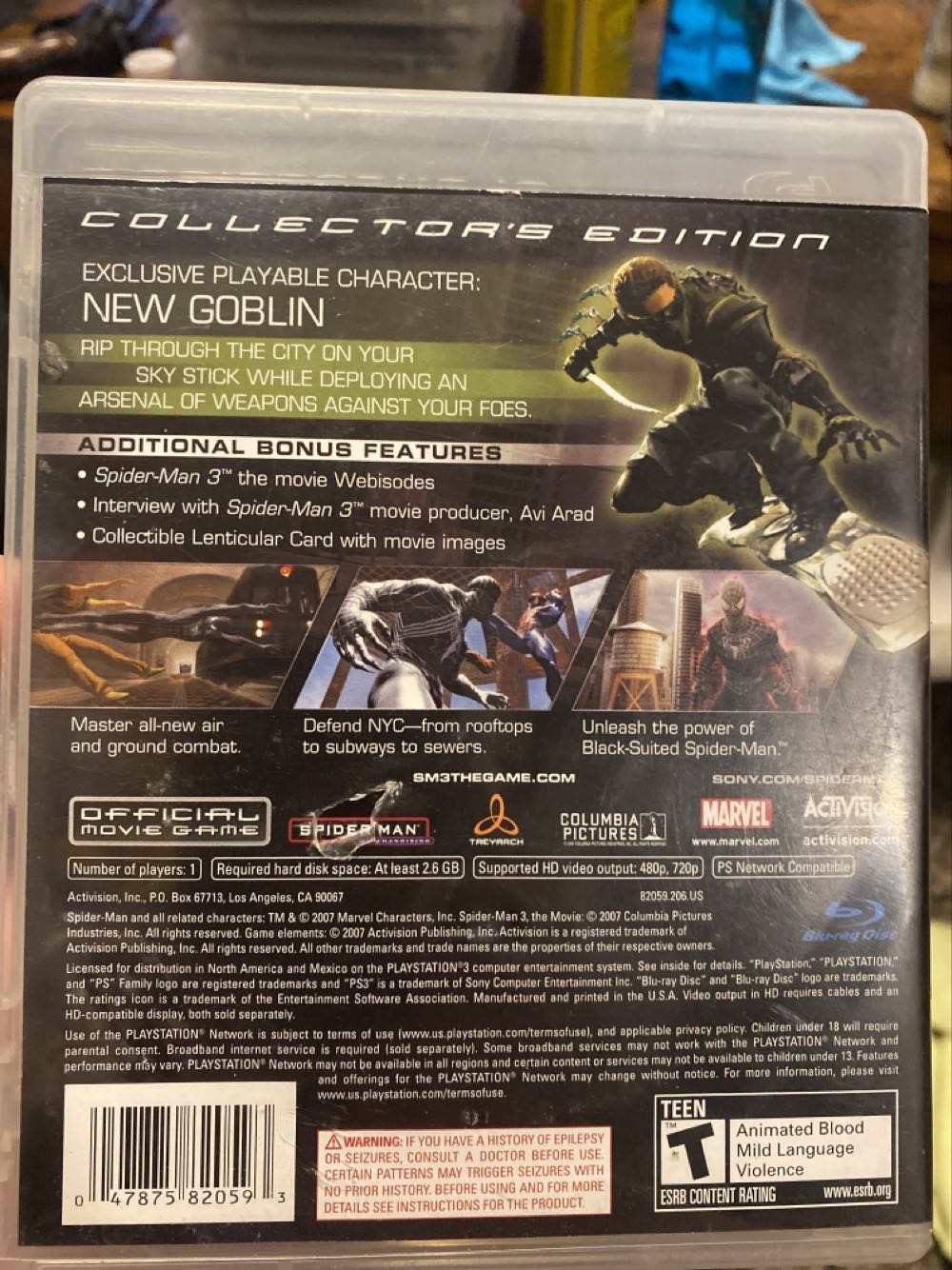 Spider-Man 3: Collectors Edition - Sony PlayStation 3 (PS3) (Activision - 1) video game collectible [Barcode 047875820593] - Main Image 2