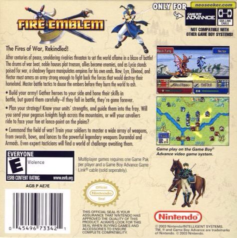 Fire Emblem - Nintendo Game Boy Advance (GBA) (Nintendo - 1-4) video game collectible [Barcode 045496733421] - Main Image 2