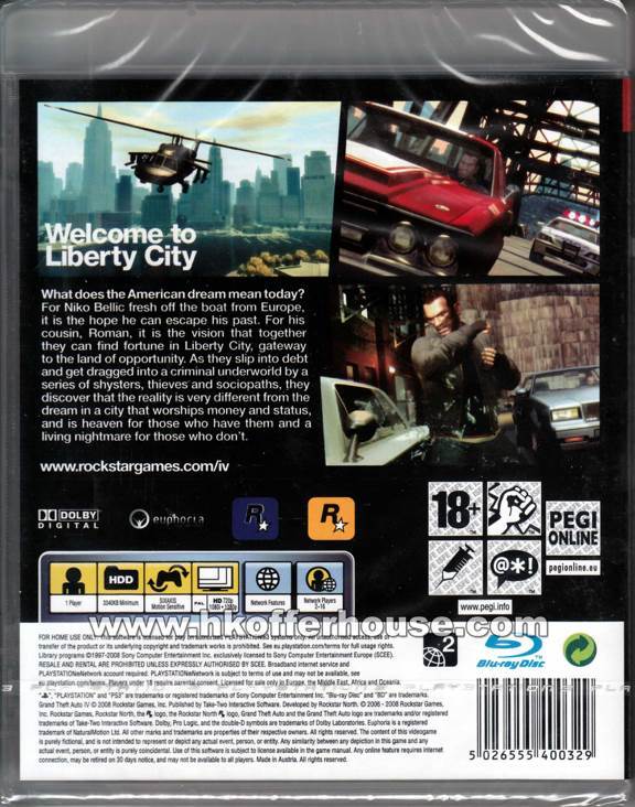 Grand Theft Auto 4 - Sony PlayStation 3 (PS3) (Rockstar Games) video game collectible - Main Image 2