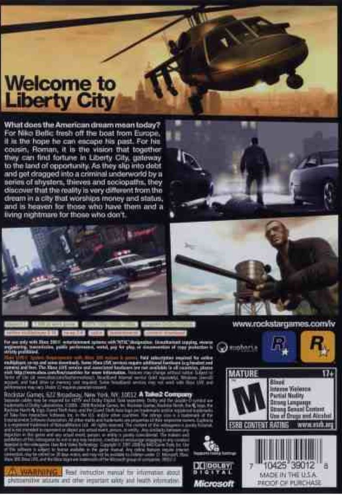 GTA 4 - Microsoft Xbox 360 (Rockstar Games) video game collectible - Main Image 2