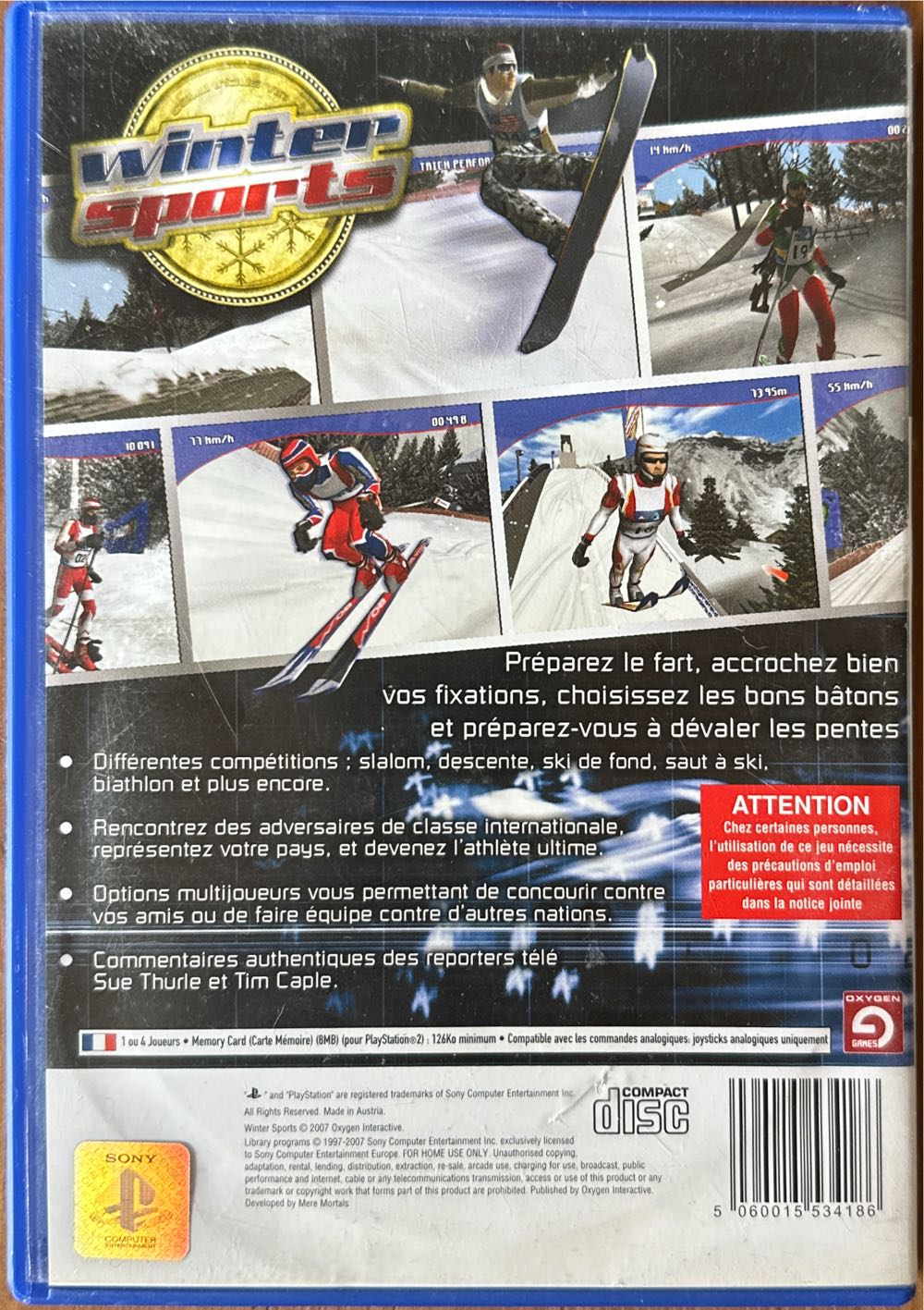 WINTER SPORTS - Sony PlayStation 2 (PS2) (1-4) video game collectible [Barcode 5060015534186] - Main Image 2
