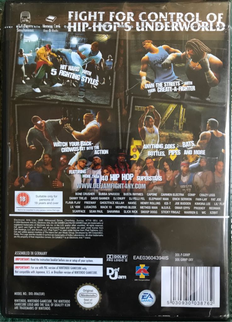 Def Jam Fight for NY - Microsoft Xbox (Electronic Arts/EA Games - 4) video game collectible [Barcode 5030930038762] - Main Image 2