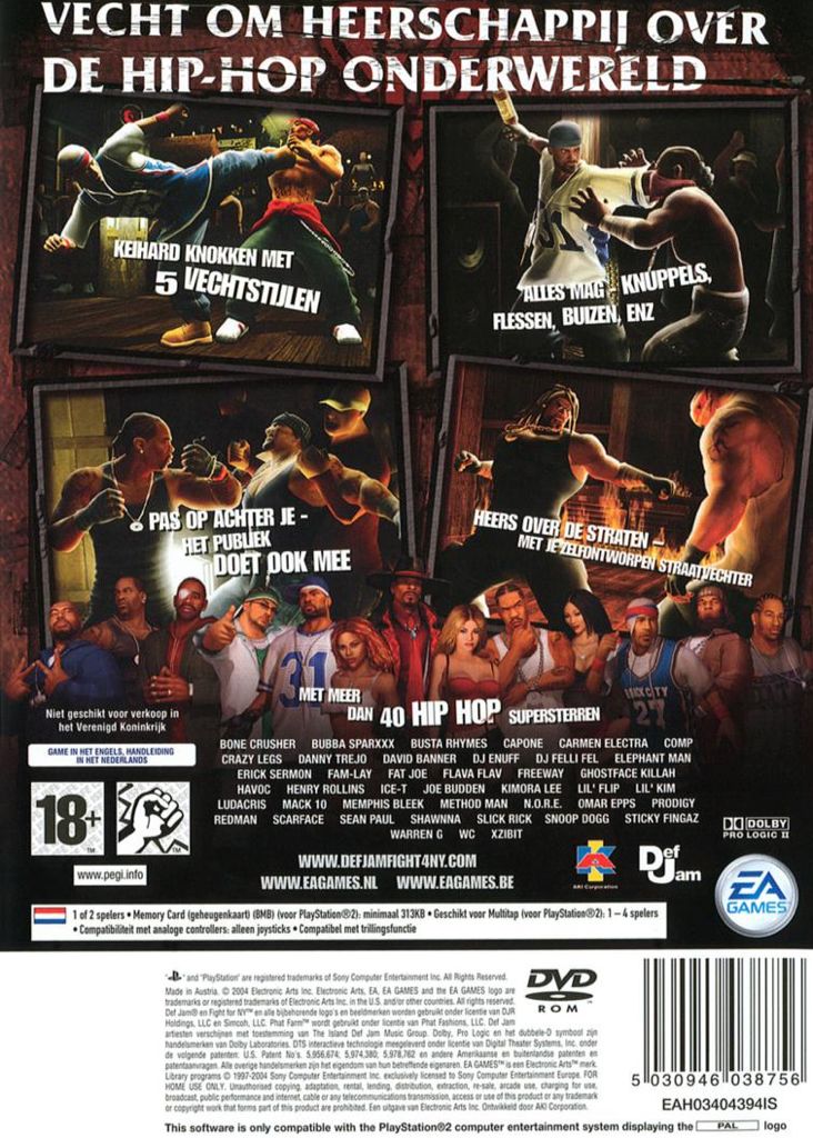 Def Jam Fight for NY - Sony PlayStation 2 (PS2) (2) video game collectible [Barcode 5030947038755] - Main Image 2