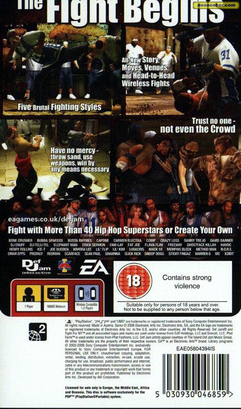 Def Jam Fight for NY - Sony PlayStation Portable (PSP) video game collectible - Main Image 2