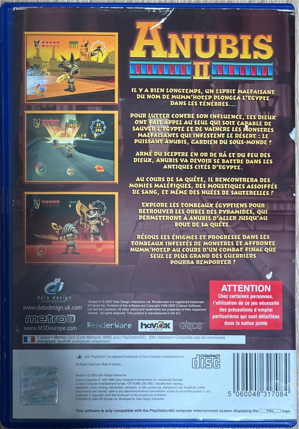 Anubis II - Sony PlayStation 2 (PS2) (1) video game collectible [Barcode 5060048317084] - Main Image 2