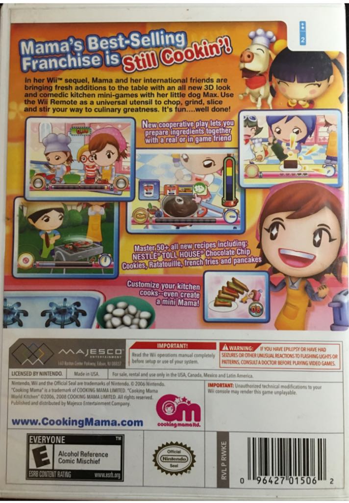 Cooking Mama: World Kitchen - Nintendo Wii (505 Games - 1) video game collectible [Barcode 096427015062] - Main Image 2