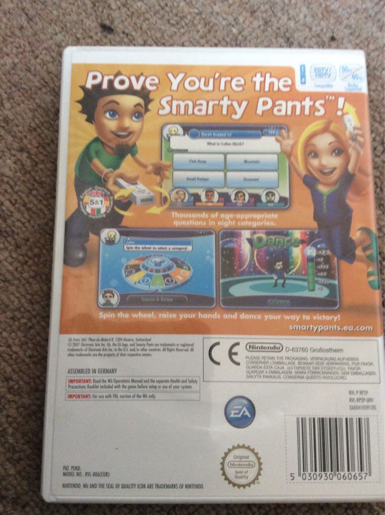 Smarty Pants - Nintendo Wii (4) video game collectible [Barcode 5030930060657] - Main Image 2