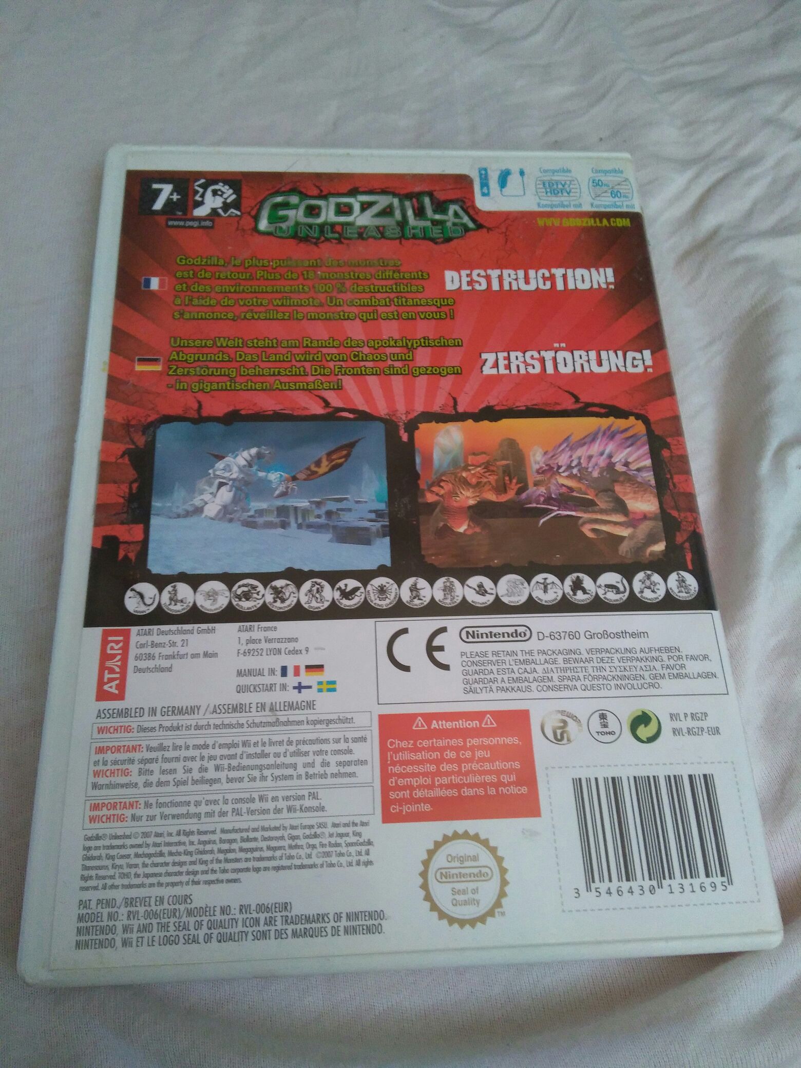 Godzilla Unleashed - Nintendo Wii (4) video game collectible [Barcode 3546430131695] - Main Image 2