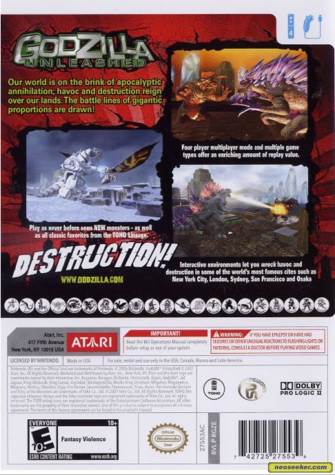 Godzilla Unleashed - Nintendo Wii (Atari - 4) video game collectible [Barcode 3546430131732] - Main Image 2