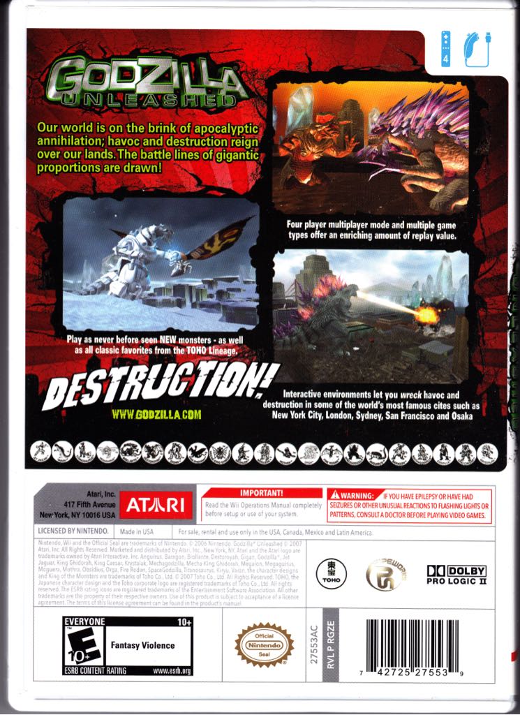 Godzilla Unleashed - Mobile (Atari - 4) video game collectible [Barcode 742725275539] - Main Image 2