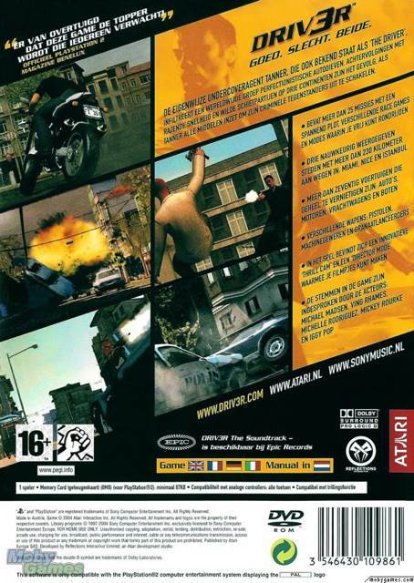 Driv3r - Sony PlayStation 2 (PS2) (Atari - 1) video game collectible [Barcode 3546430109847] - Main Image 2