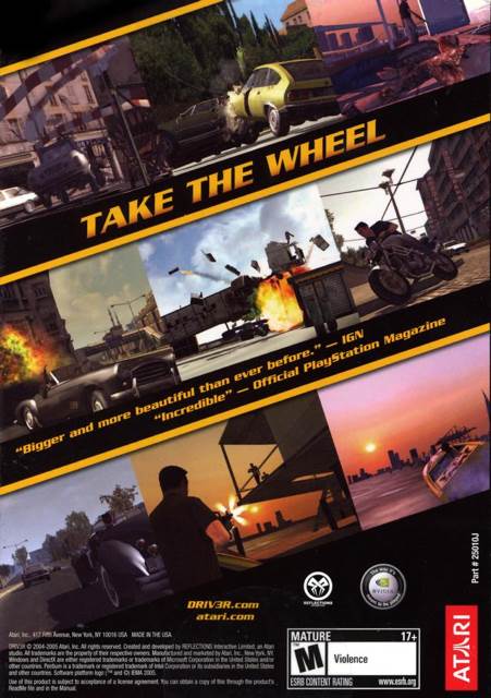 Driv3r - Sony PlayStation 2 (PS2) (Atari - 1) video game collectible [Barcode 3546430109854] - Main Image 2