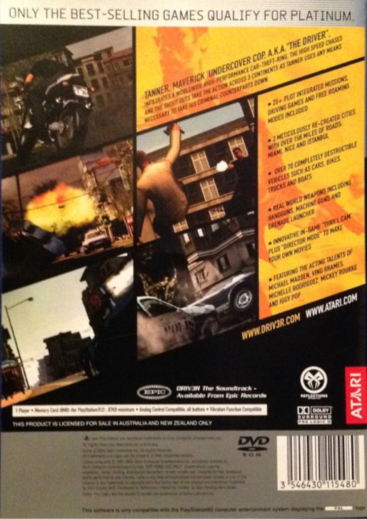 Driv3r - Sony PlayStation 2 (PS2) (Atari - 1) video game collectible [Barcode 3546430115480] - Main Image 2