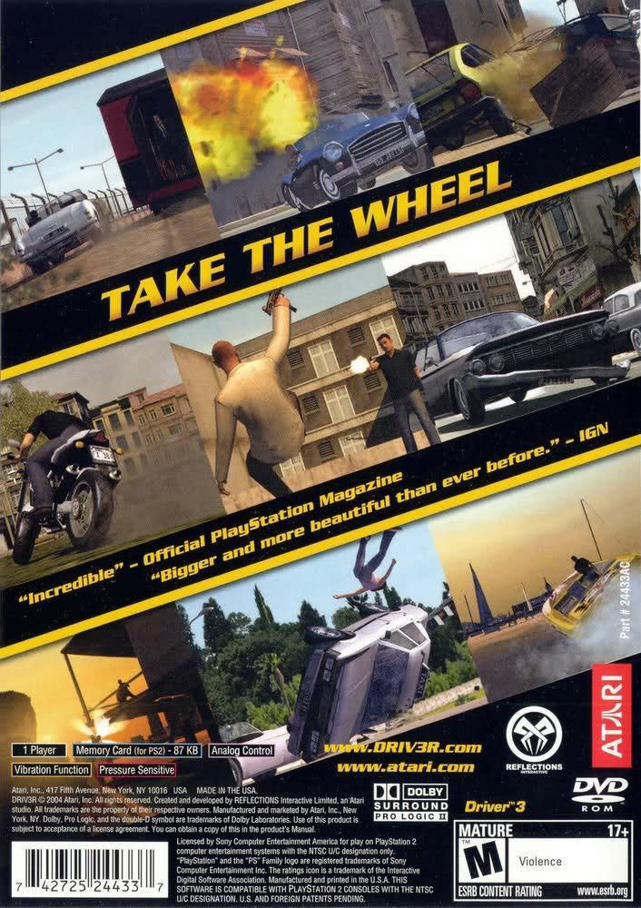 Driv3r - Sony PlayStation 2 (PS2) (Atari - 1) video game collectible - Main Image 2