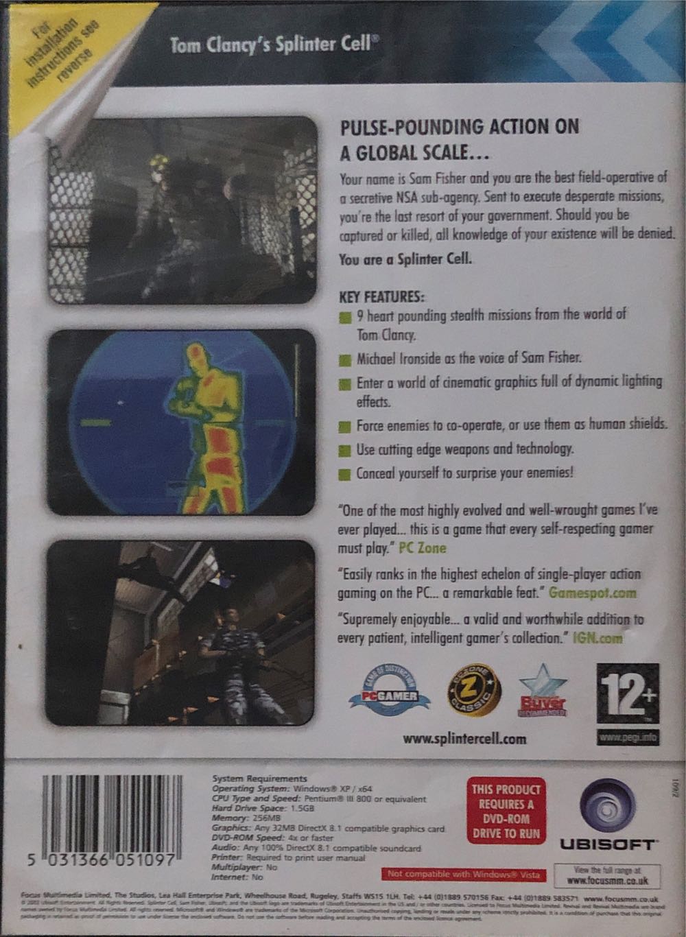 Tom Clancys Splinter Cell - PC (1) video game collectible [Barcode 5031366051097] - Main Image 2