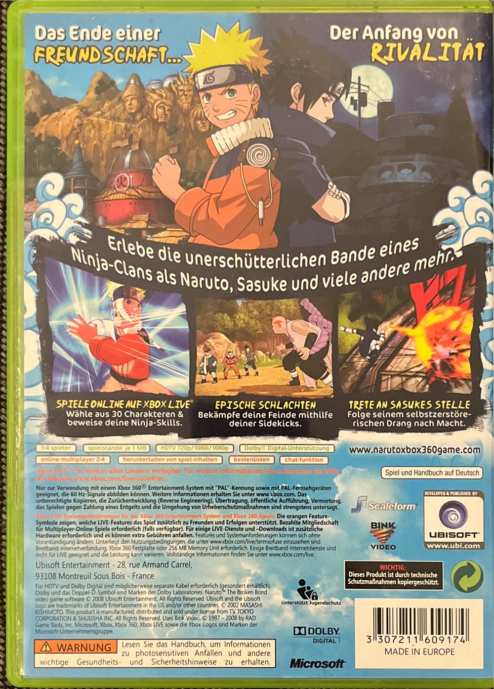 Naruto The Broken Bond - Microsoft Xbox 360 (Ubisoft - 4) video game collectible [Barcode 3307211609174] - Main Image 2