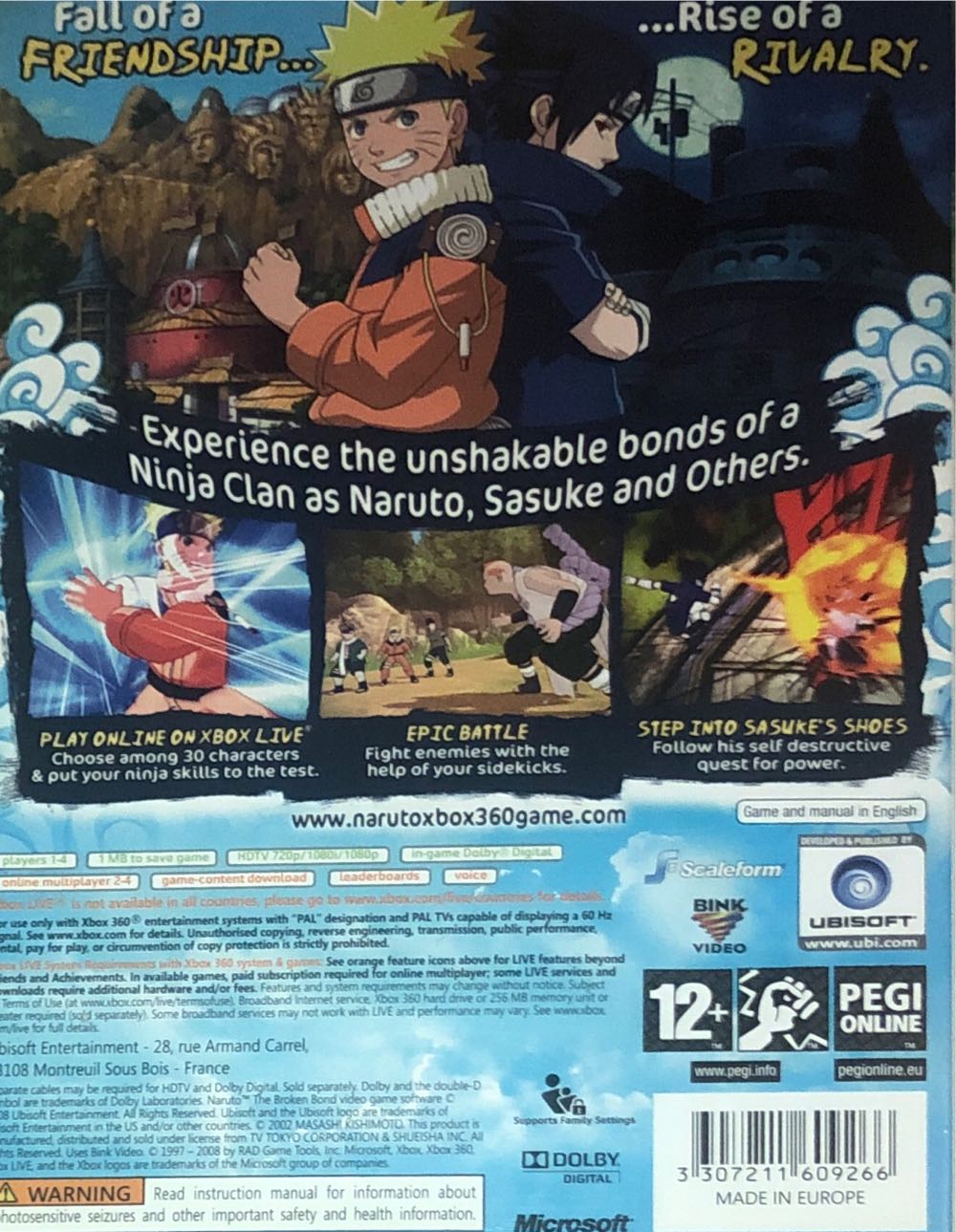 Naruto The Broken Bond - Microsoft Xbox 360 (Ubisoft) video game collectible [Barcode 3307211609266] - Main Image 2