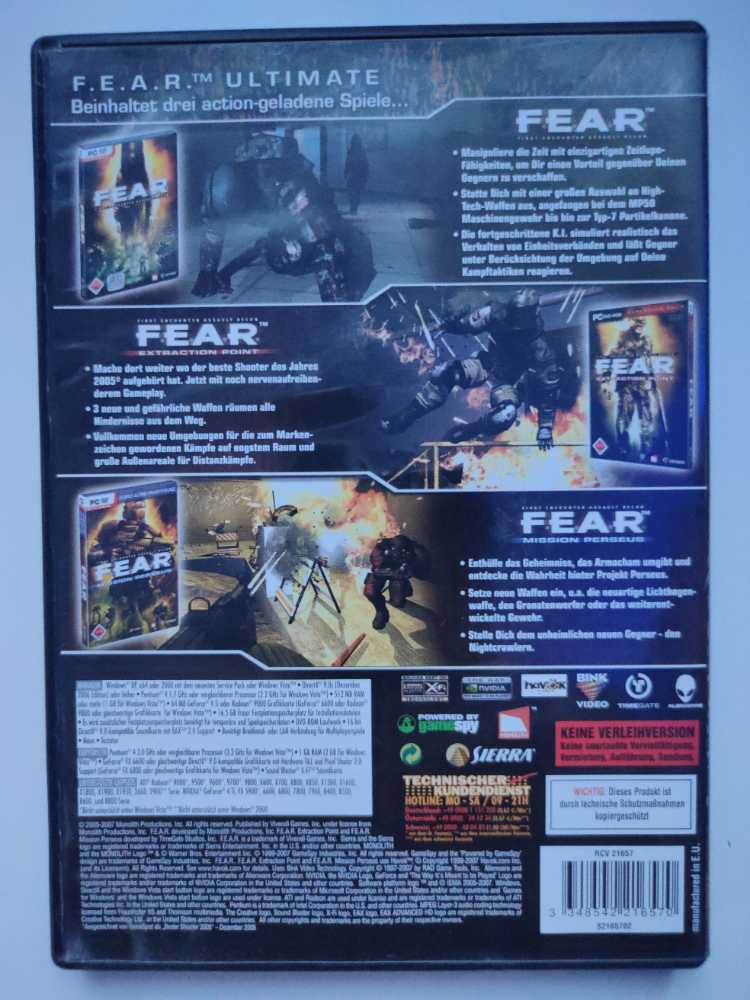F.E.A.R. Ultimate  - PC (Sierra Entertainment - 1) video game collectible [Barcode 3348542216570] - Main Image 2
