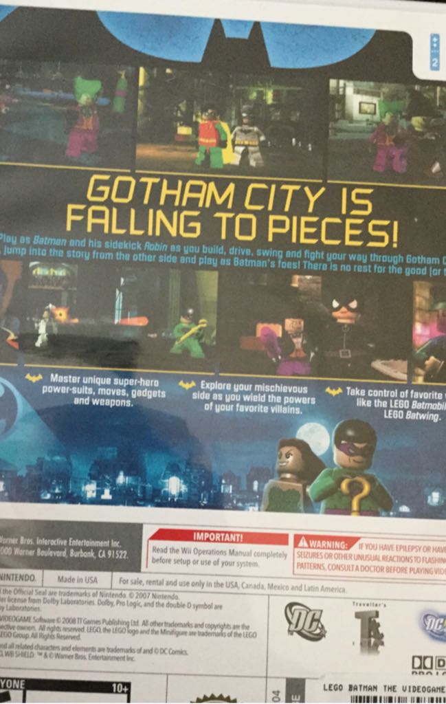 LEGO Batman The Video Game - Sony PlayStation 2 (PS2) (WB) video game collectible [Barcode 886162358421] - Main Image 2