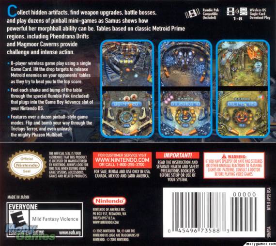 Metroid Prime Pinball - Nintendo DS (Nintendo - 8) video game collectible [Barcode 045496735883] - Main Image 2
