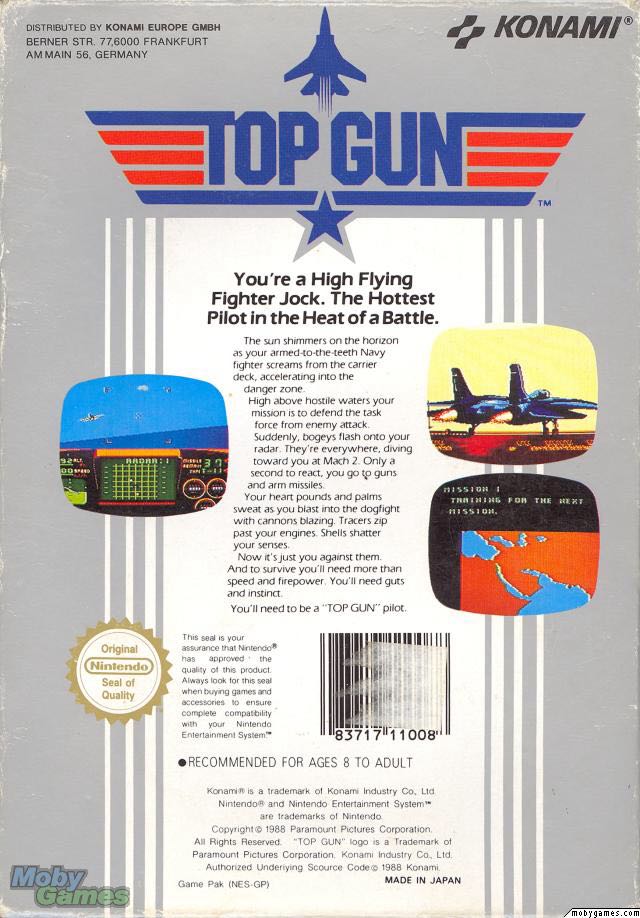 TOP GUN - Nintendo Entertainment System (NES) (1) video game collectible - Main Image 2