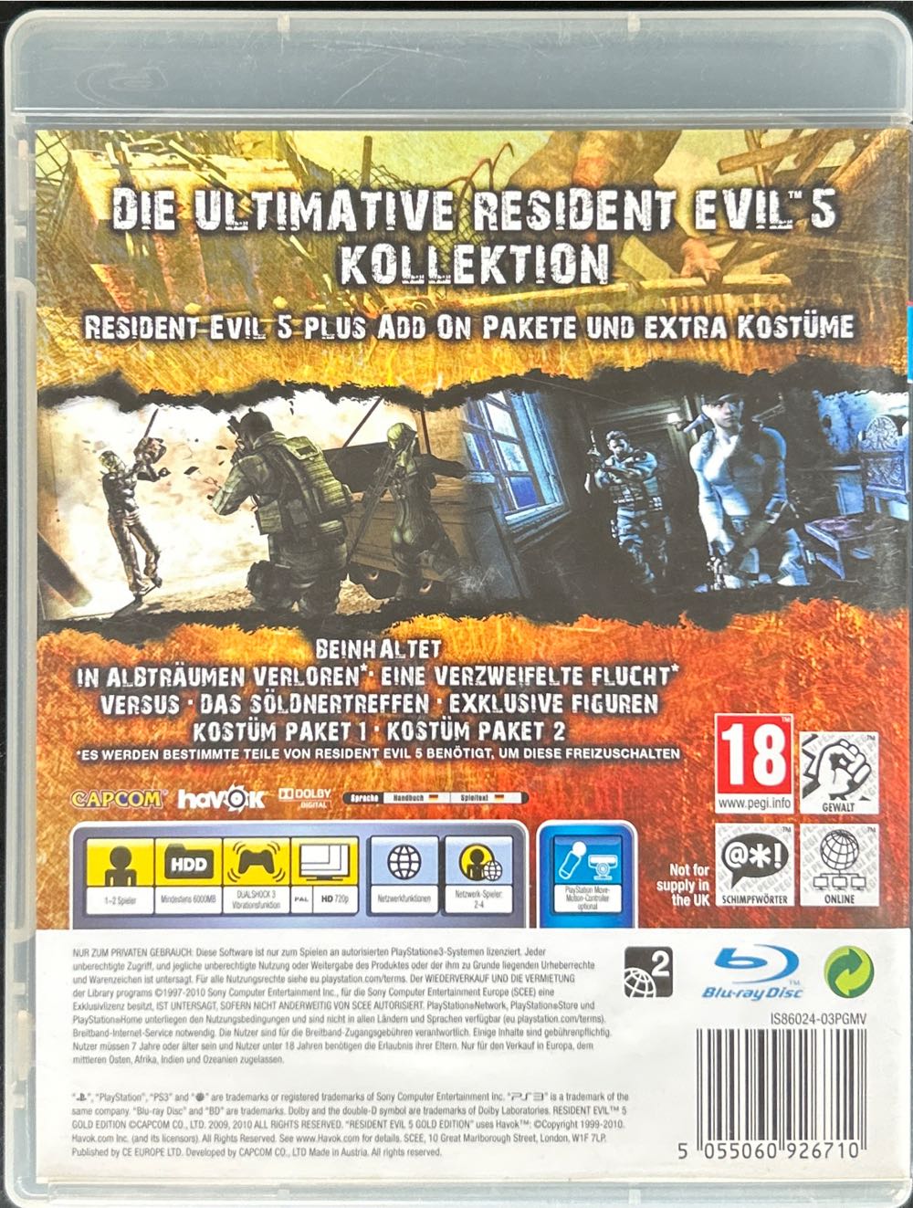 Resident Evil 5: Gold Edition - Sony PlayStation 3 (PS3) video game collectible [Barcode 5055060926710] - Main Image 2
