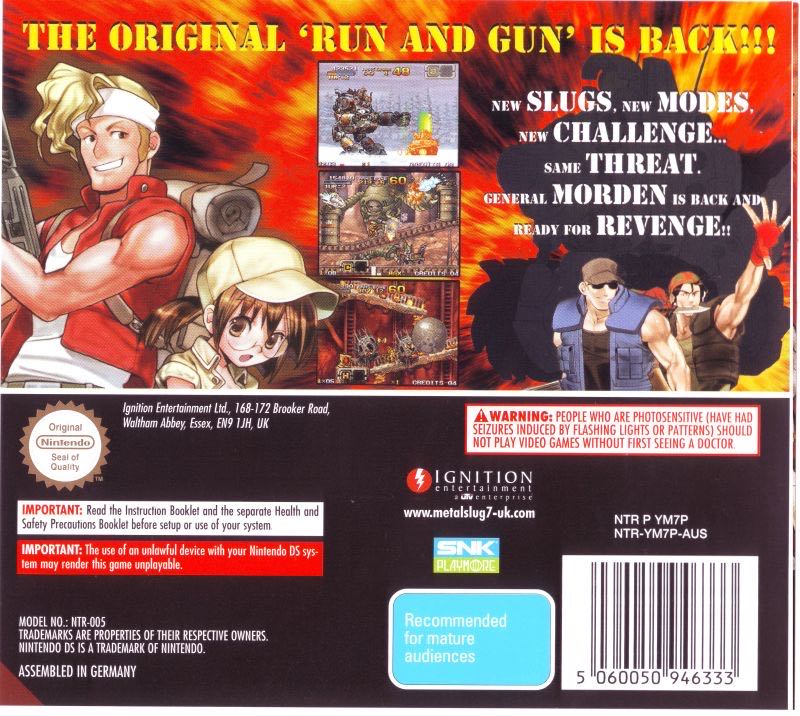 Metal Slug 7 - Nintendo DS (SNK Playmore - 1) video game collectible [Barcode 0893384000380] - Main Image 2