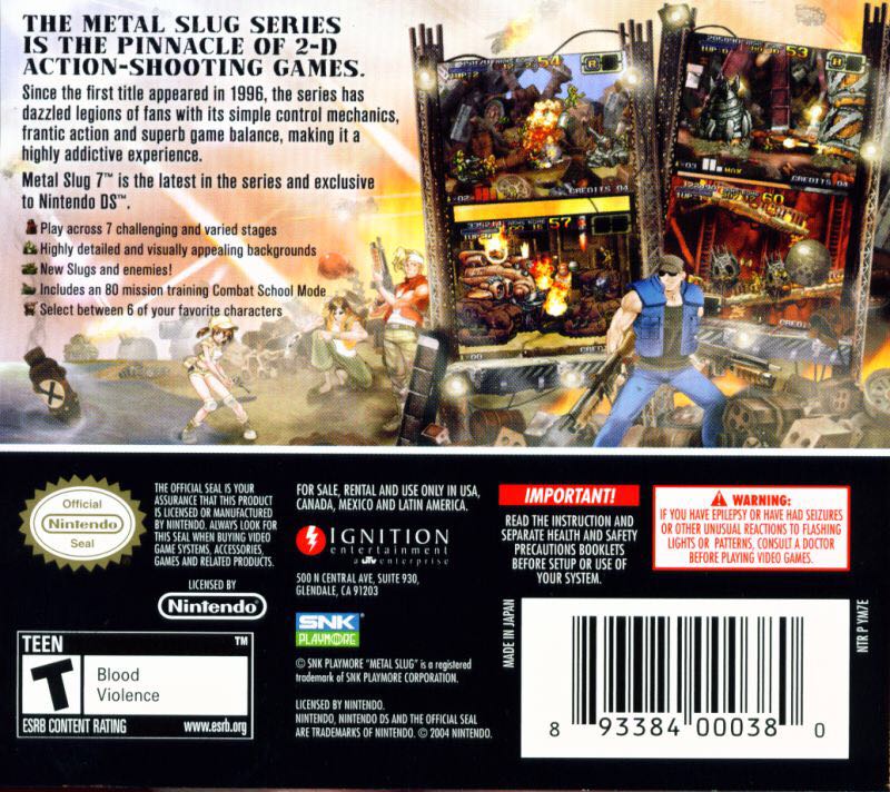 Metal Slug 7 - Nintendo DS (Utv Ignition Games - 1-2) video game collectible [Barcode 4964808700103] - Main Image 2
