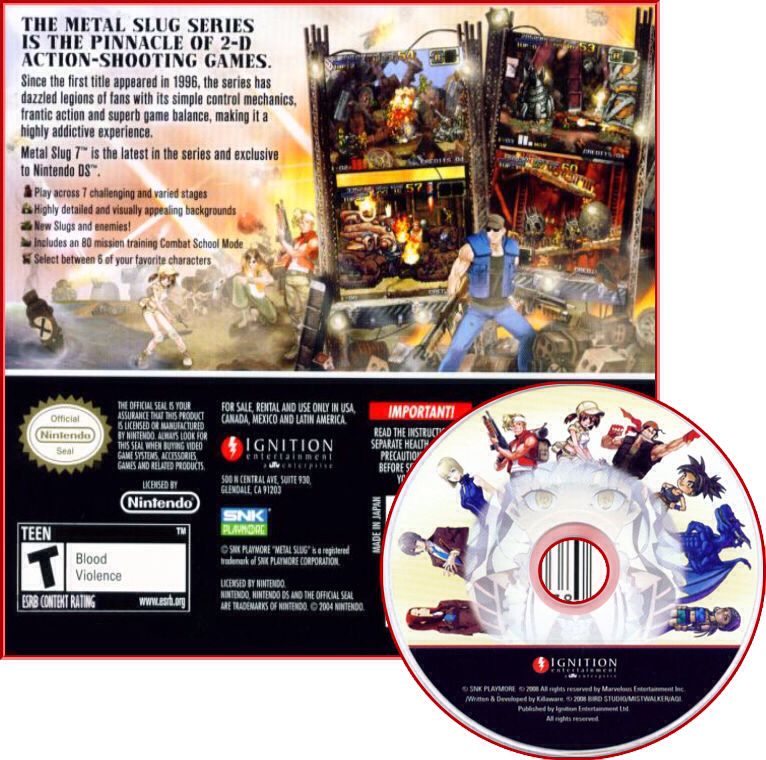 Metal Slug 7 - Nintendo DS (SNK Playmore - 1) video game collectible [Barcode 893384000380] - Main Image 2