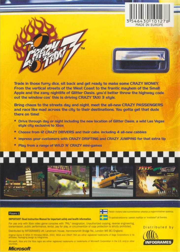 Crazy Taxi 3 - Microsoft Xbox (Sega Europe - 1) video game collectible [Barcode 3546430101292] - Main Image 2