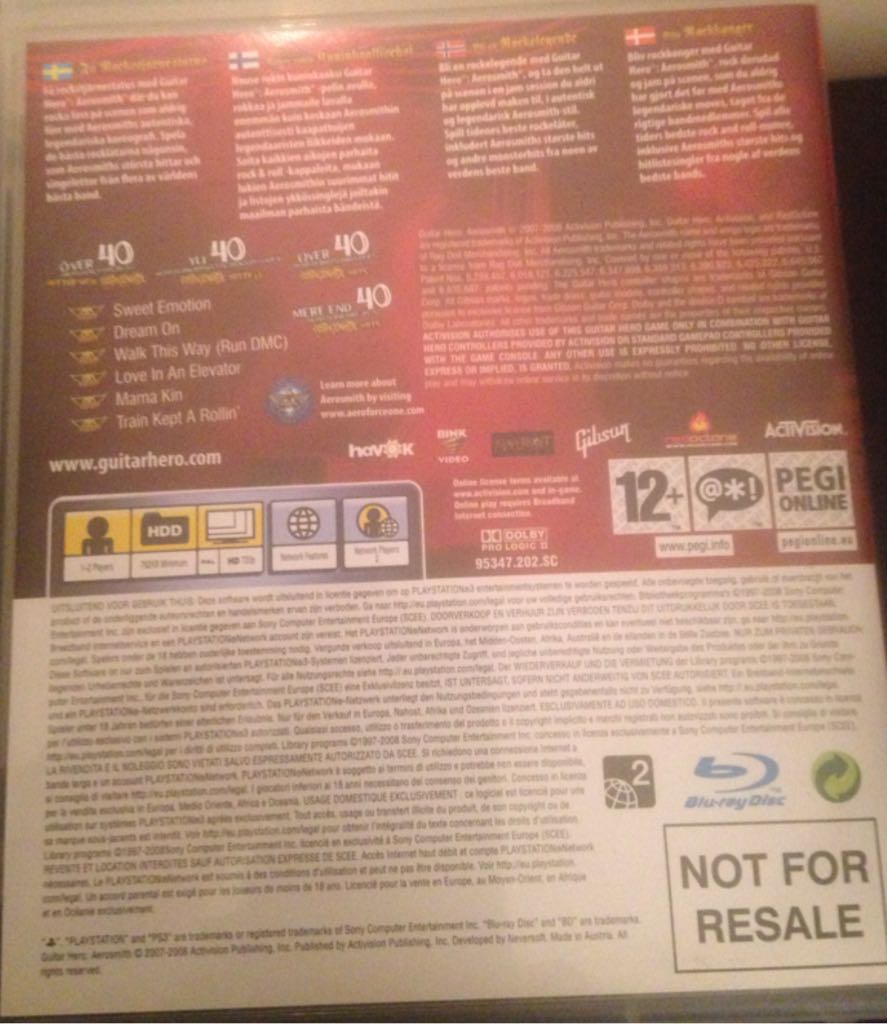 Guitar Hero - Aerosmith - Sony PlayStation 3 (PS3) (Activision - 2) video game collectible [Barcode 5030917053894] - Main Image 2