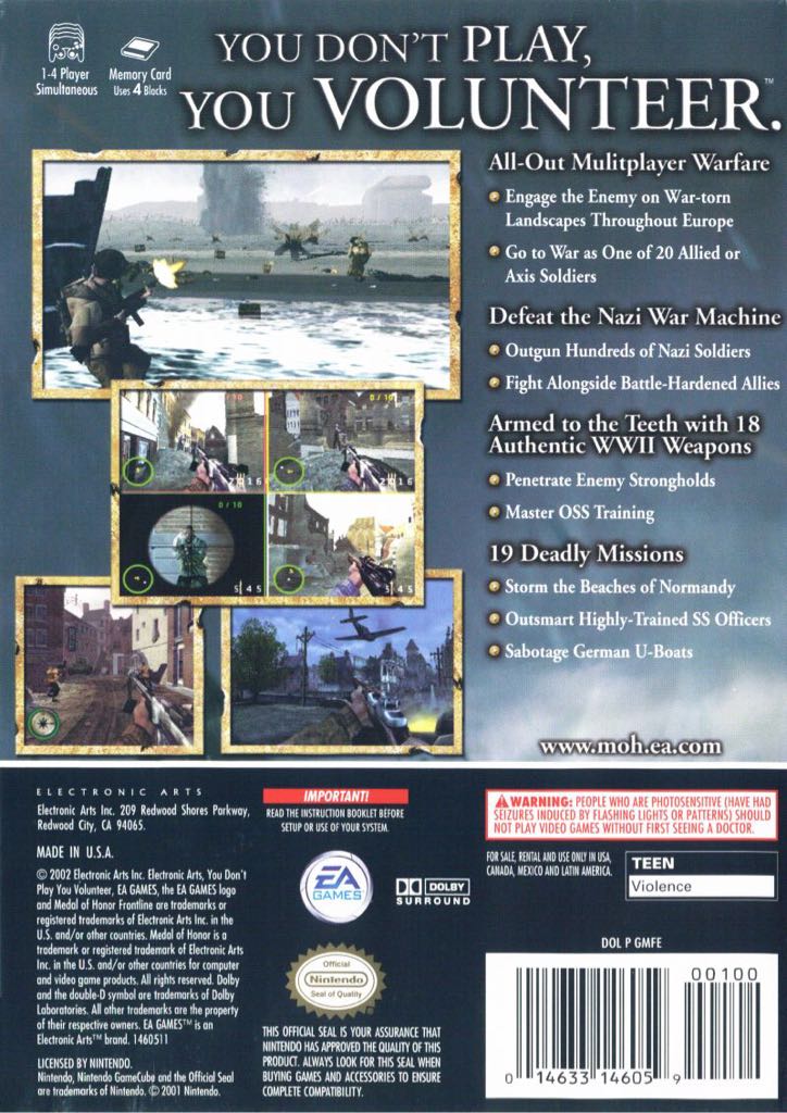 MEDAL OF HONOR FRONTLINE - Sony PlayStation 2 (PS2) video game collectible [Barcode 5030932036018] - Main Image 2