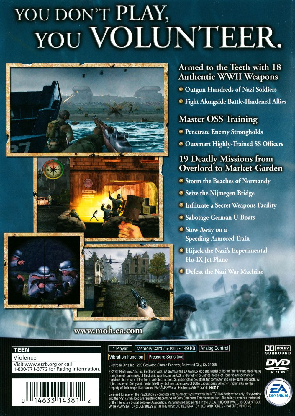 Medal of Honor: Frontline - Sony PlayStation 2 (PS2) (EA Games / Electronic Arts - 1) video game collectible - Main Image 2