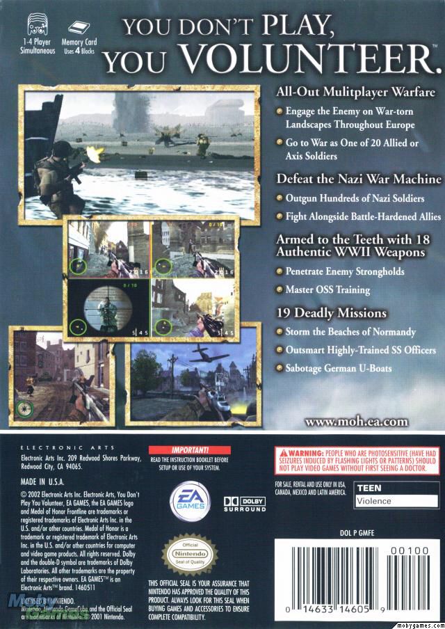 Medal of Honor: Frontline - Nintendo GameCube video game collectible - Main Image 2