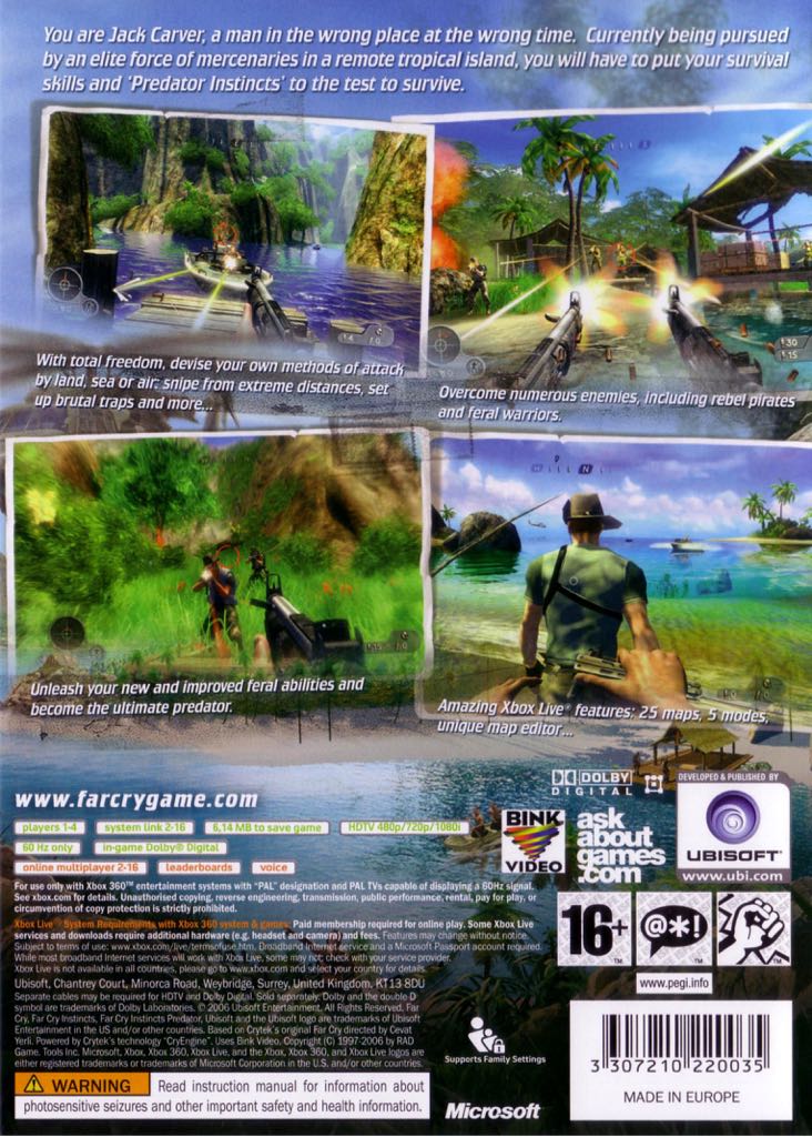 Far Cry Instincts Predator - Microsoft Xbox 360 (Backwards compatible - 1 Local 2-4 Online) video game collectible [Barcode 3307210220387] - Main Image 2