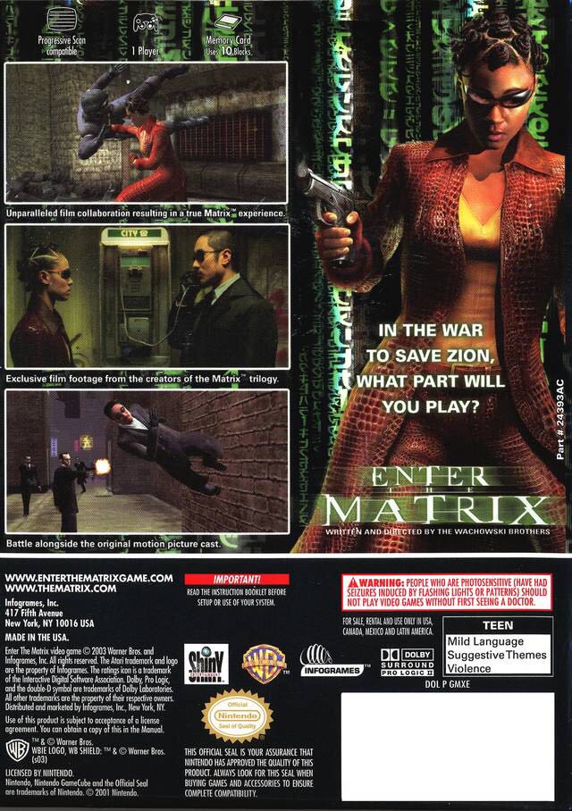 Enter The Matrix.. - Nintendo GameCube (Atari - 1) video game collectible [Barcode 0742725243934] - Main Image 2