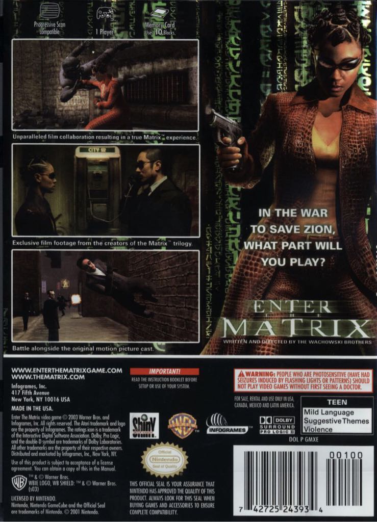 Enter the matrix - Nintendo GameCube (1) video game collectible [Barcode 3546430105337] - Main Image 2