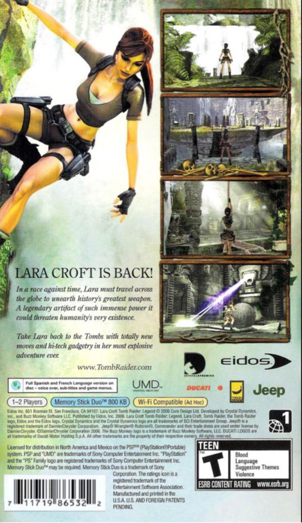 (2006) Tomb Raider: Legend - Sony PlayStation Portable (PSP) (Eidos Interactive - 1) video game collectible [Barcode 5021290024847] - Main Image 2