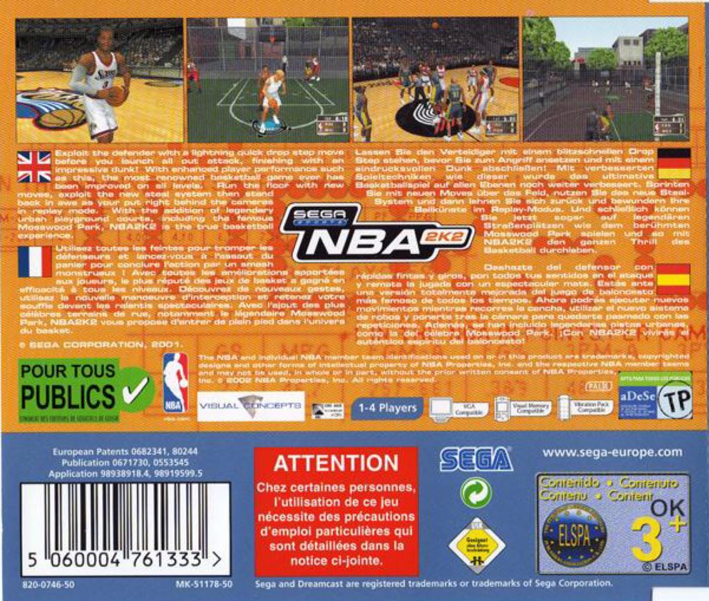 NBA 2K2 - Sega Dreamcast (Sega - 4) video game collectible [Barcode 5060004761333] - Main Image 2