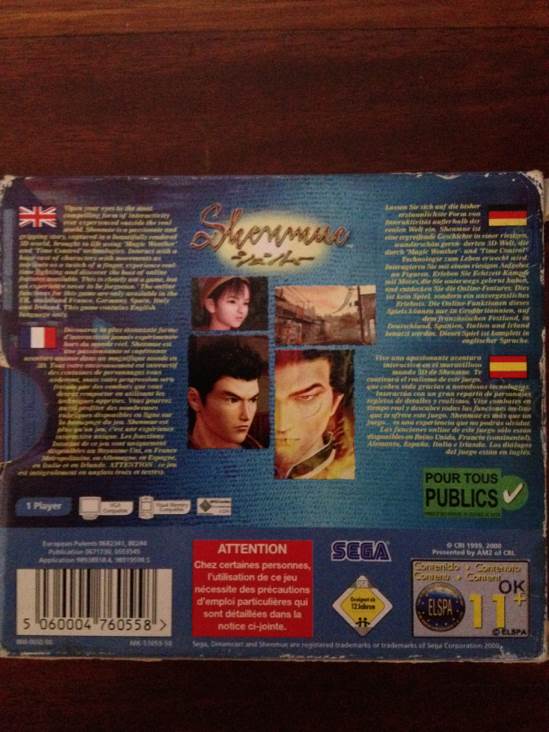 Shenmue - Sega Dreamcast (Sega - 1) video game collectible [Barcode 5060004760558] - Main Image 2