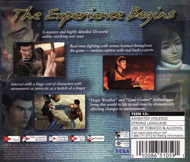 Shenmue - Sega Dreamcast (Sega - 1) video game collectible - Main Image 2