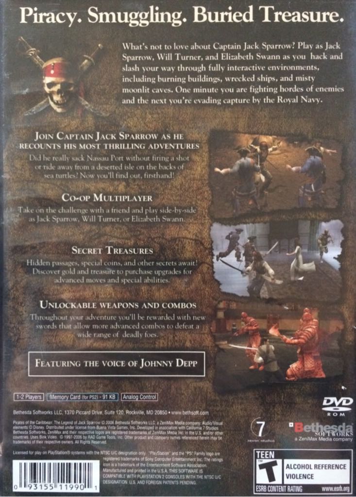 Pirates Of The Caribbean: The Legend Of Jack Sparrow - Sony PlayStation 2 (PS2) (Bethesda Softworks - 1-2) video game collectible [Barcode 3307210250193] - Main Image 2