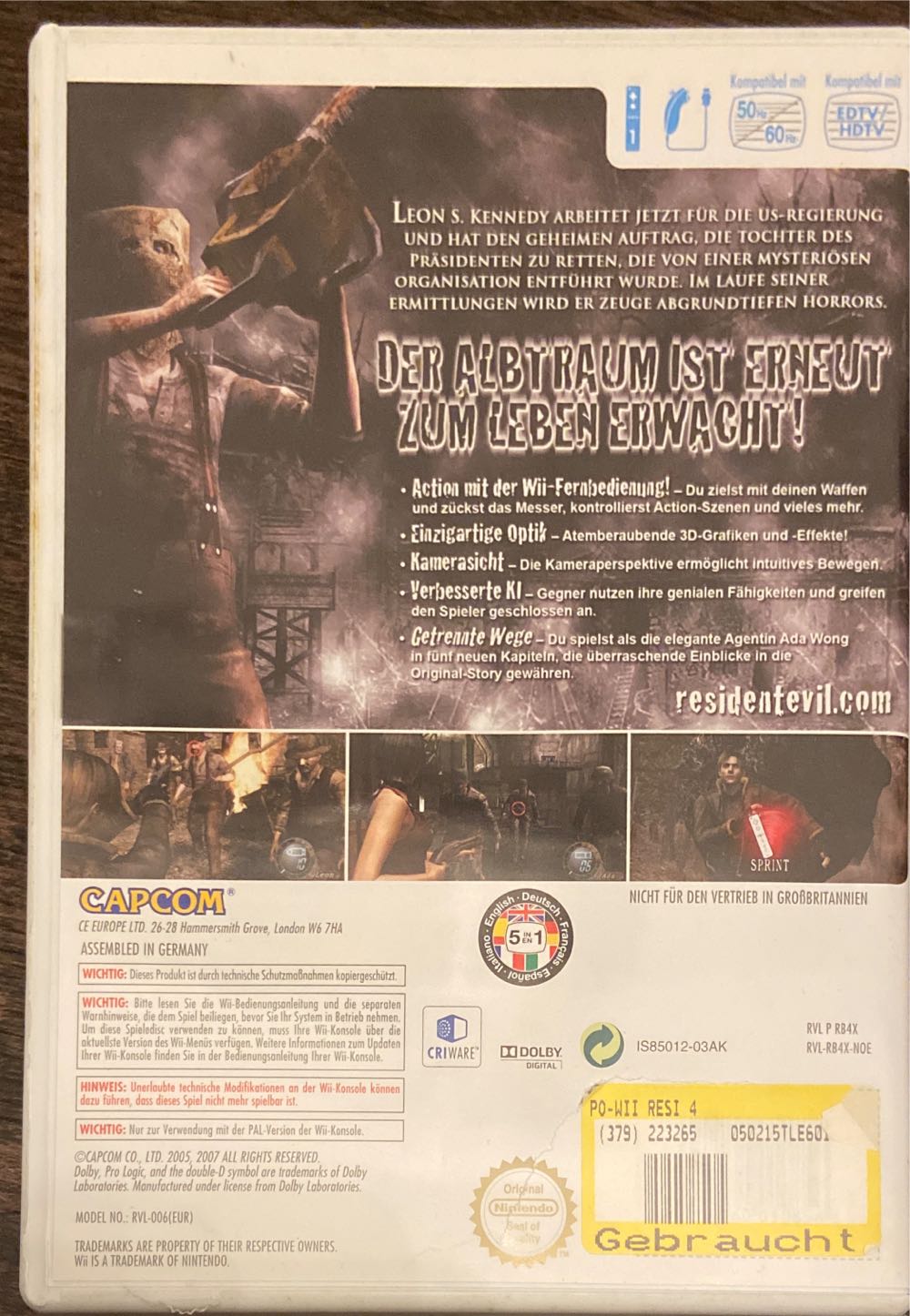 Resident Evil 4 - Nintendo Wii (Nintendo - 1) video game collectible [Barcode 045496363260] - Main Image 2