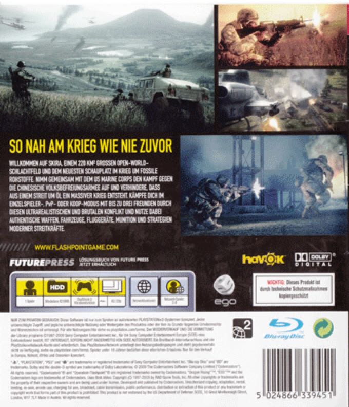 Operation Flashpoint: Dragon Rising - Sony PlayStation 3 (PS3) (Codemasters - 1) video game collectible [Barcode 767649402526] - Main Image 2